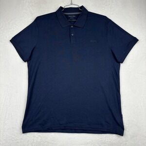 Calvin Klein Mens Liquid Touch Polo Shirt Navy Blue Large CA6-31